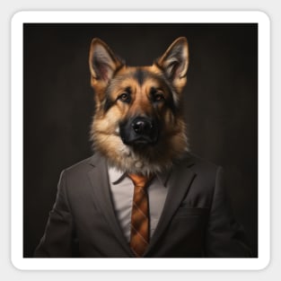 German Shepherd Dog in Suit Sticker